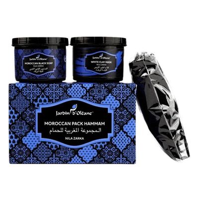 Jardin D'oleane Moroccan Pack Hammam Blue Indigo - 3 Pieces
