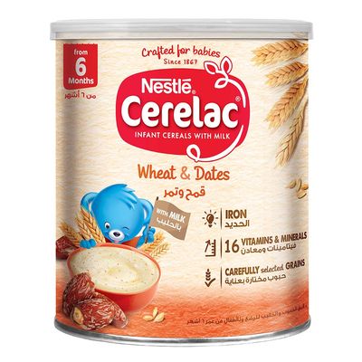 سيريلاك طعام أطفال قمح وتمر بالحليب من 6 اشهر 400 جرام