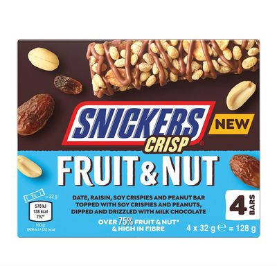Snickers Crisp Fruit & Nut Chocolate (Imported) - 32g × 4