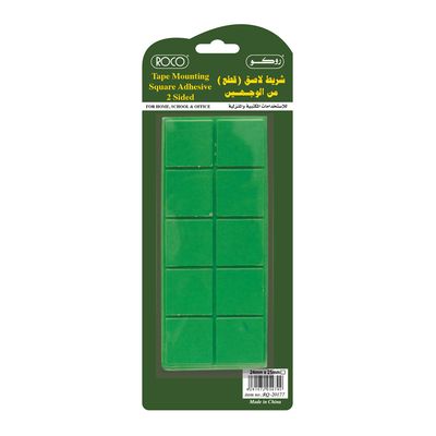 Roco Tape Mounting Squares Adhesive Both Sides White 20 Pieces