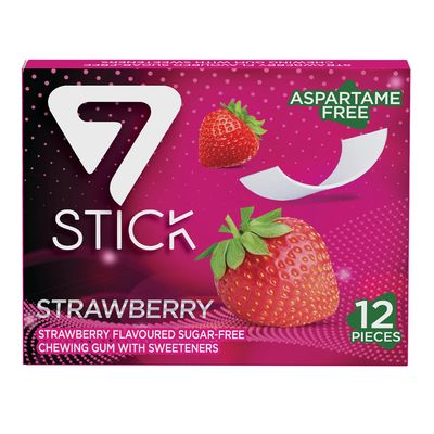 7 Stick Chewing Gum Strawberry Flavor Sugar Free 12 Pieces