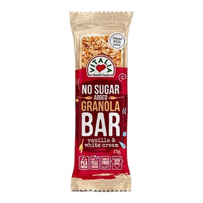 Vitalia Granola Bars Vanilla & White Cream Coating No Sugar Added 23 G