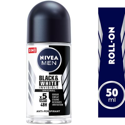 Nivea Deodorant Roll On For Men Invisible For Black and White 50 ML