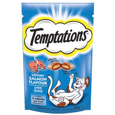 Temptations Cat Food Salmon Savoury Flavor 85 G