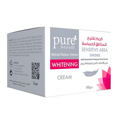 Pure Beauty Whitening Cream For Sensitive Area with Seaweed & Nutgrass Root - 50g