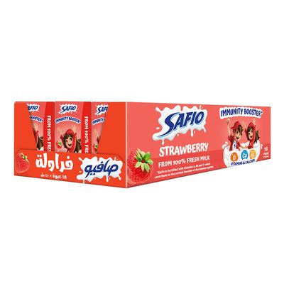 Safio strawberry milk flavored carton 140 ml x 18