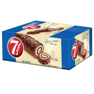 7Days Swiss Roll Vanilla Jumbo 55 G × 6 Box