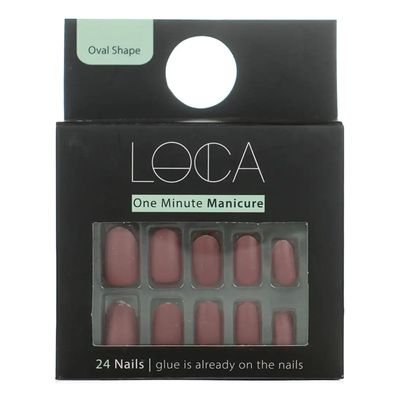 Loca Nail Self Adhesive Oval Shape Mauve Color No.09 24 Pieces