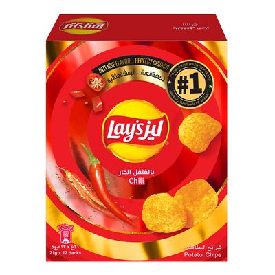 Lays Chips Chili 21G × 12 Box