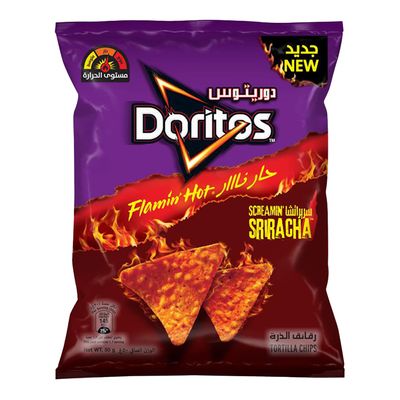 Doritos Tortilla Chips Hot Fire Sriracha Flavor - 50g