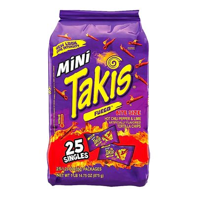 تاكيس سناك رقائق تورتيلا ميني فوجو بنكهة الفلفل الحار والليمون 35 جرام × 25