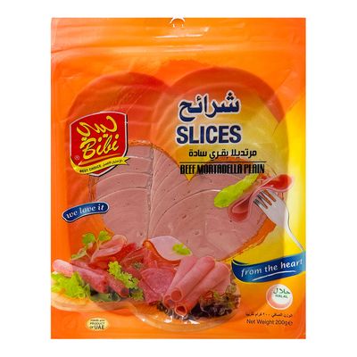 Bibi Fresh Mortadella Beef Slices Plain 200 G