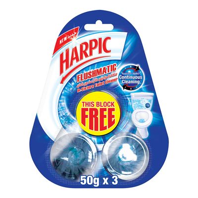Harpic Toilet Cleaner Block Flushmatic Original 50 G × 3