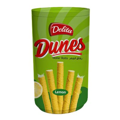 Delita Dunes Wafer Rolls Lemon Flavor - 250g