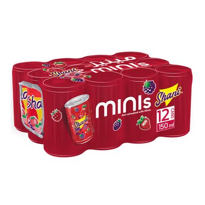 Shani Soft Drink Minis Strawberry and Raspberry 150 ML × 12
