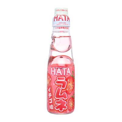 Hatakosen Ramune Traditional Japanese Soft Drink With Strawberry Flavor (Imported) - 200ml