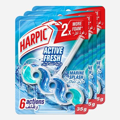 هاربيك منظف المرحاض  أكتيف فريش برائحة أمواج البحر 35 جرام × 3