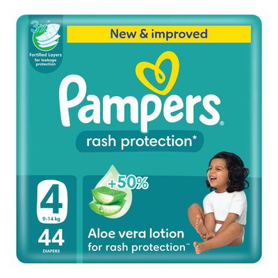 Pampers Diapers Rash Protection Aloe Vera Lotion Size 4 44 Pieces