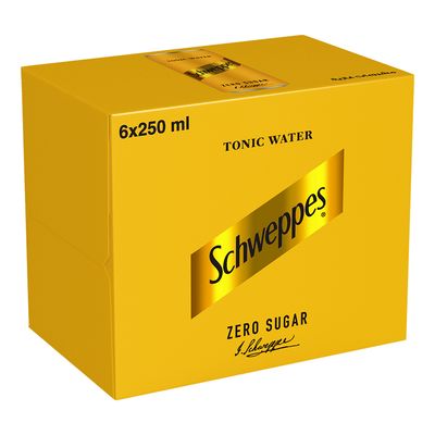 شويبس مياه تونيك بنكهة الحمضيات بدون إضافة سكر250 مل × 6