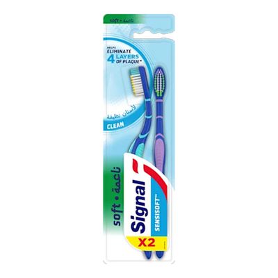 سيجنال فرشاة اسنان ناعمة لأسنان نظيفة - حبتين