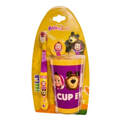 Fab Lab Disney Soft Toothbrush with Cup - Masha and the Bear