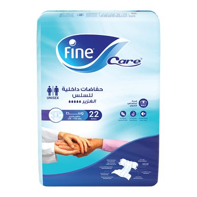 Fine Care Incontinence Diapers For Adults Unisex Medium Size 22 Pieces