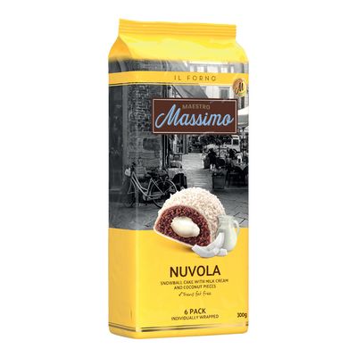 Maestro Massimo Cake Nuvola Coated With Milk Cream and Coconut Pieces Imported 300 G