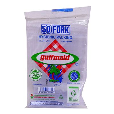 Gulfmaid Plastic Forks Clear 50 Pieces