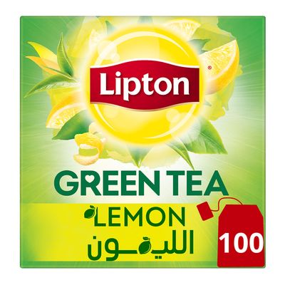 ليبتون شاي أخضر بالليمون 100 كيس