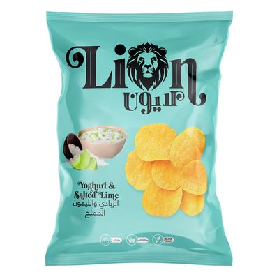 Lion Potato Chips Yoghurt & Salted Lime Flavor - 40gm
