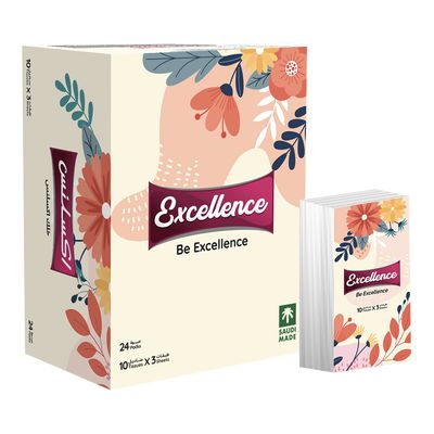 Excellence Tissue Pocket 3 Layers 10 Pieces × 24 