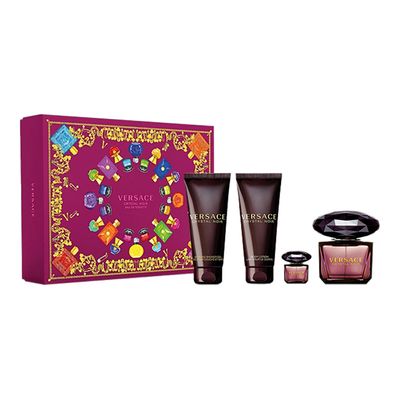 Versace Crystal Noir Set for Women Eau de Toilette - 90ml + Body Lotion - 100ml + Shower Gel - 100ml + Mini Perfume - 5ml