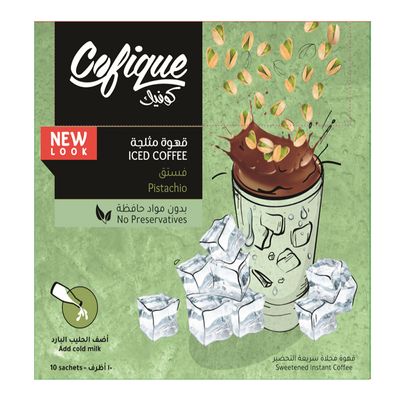 Cofique iced coffee sachet with pistachio flavor 24 g x 10