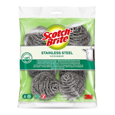 Scotch-Brite Stainless Steel Scrubber - 6 Pieces