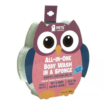 Pets Republic Wash Sponge Shampoo Built In Owl Shape For Dogs & Cats