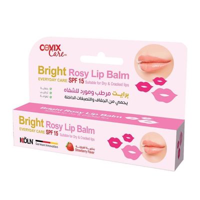  Covix Care Bright Rosy Lip Balm SPF 15 with Strawberry Flavor For Dry And Cracked Lips - 15ml
