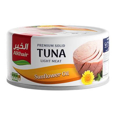 الخير تونا لحم خفيف بزيت دوار الشمس 185 جرام