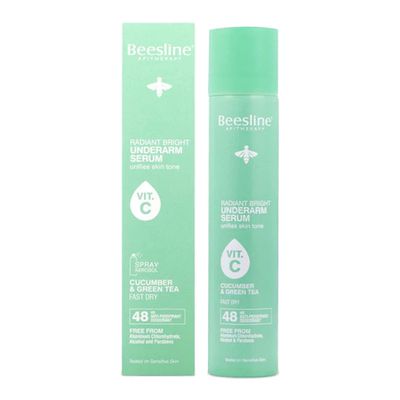 Beesline Radiant Bright Underarm Serum Deodorant Spray - Cucumber & Green Tea - 150ml