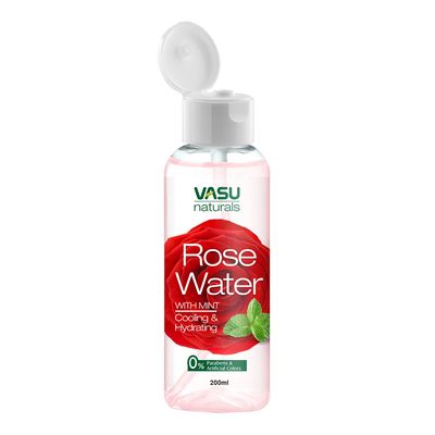 Vasu Natural Rose Water With Mint Cooling and Hydrating - 200ml