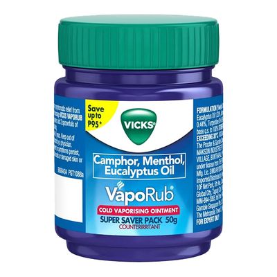 Vicks Vaporub Ointment Relieve Symptoms of Cold and Nasal Congestion 50 G