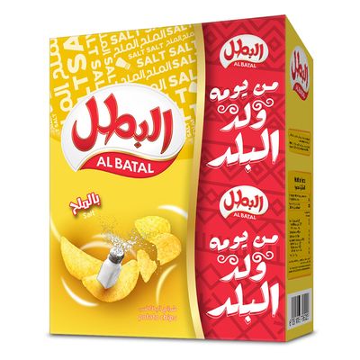 البطل شيبس بنكهة الملح 23 جرام × 12
