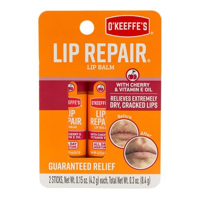 OKeeffes Lip Balm With Cherry & Vitamin E Oil For Extremely Dry, Cracked Lips - 4.2g × 2