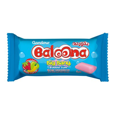Gandour Gum Baloona Big Bang Mixed Fruit Flavour 6 Pieces