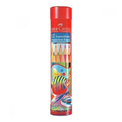 Faber Castell Pencils Watercolor Iron Box Round 12 Colors