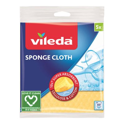Vileda Cleaning Cloth Sponge Super Absorbent 5 Pieces