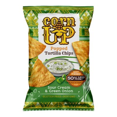Cornup Tortilla Chips Cream & Onion Flavor Gluten Free 60 G