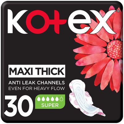 Kotex Sanitary Napkin Maxi Thick Super 30 Pieces