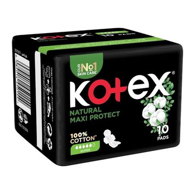 كوتكس فوط قطنية طبيعي ماكسي - سوبر - 10 فوط