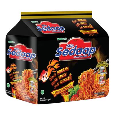 Mie Sedaap Fried Noodles Korean Spicy Chicken Flavor 87 G × 5