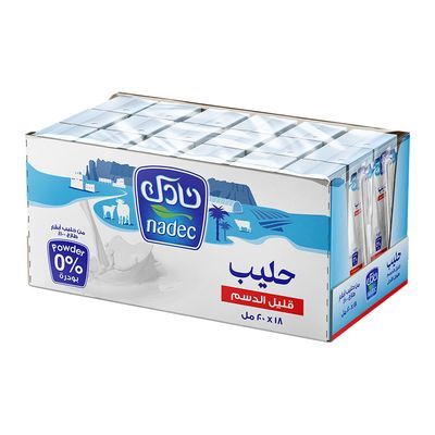 Nadec Low Fat Milk Long Life - 200ml × 18